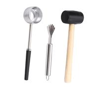 Kit de Abridor de Coco de Acero Inoxidable de 3 Piezas, Disfrute de Agua de Coco y Carne de Coco Fácilmente, Juego de Herramientas de Coco Que para el Hogar, Hotel