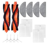 Kit de accesorios compatible con aspiradoras robot Xiàomi S20, juego completo de repuesto, juego de 14 piezas de repuesto incluye 2 cepillos principales, 4 cepillos laterales, 4 filtros, 4 paños de