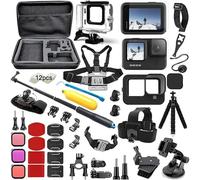 Kit de Accesorios Compatible con cámaras de acción Populares de la Serie GoPro: Carcasa Impermeable, Bolsa de Transporte y trípode for fotografía Deportiva al Aire Libre.(XMV6610B)
