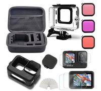 Kit de Accesorios Compatible con cámaras de acción Populares de la Serie GoPro: Carcasa Impermeable, Bolsa de Transporte y trípode for fotografía Deportiva al Aire Libre.(XMV6610D)
