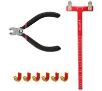 Kit de accesorios con regla de arco cuadrado en T y alicates de culatín para arcos compuestos y recurvos, construcción de aluminio para una configuración precisa de la cuerda del arco (negro y rojo)
