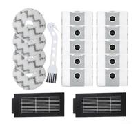 Kit de accesorios de 17 piezas para Ecovacs para deebot T50 para Pro para omni para gen2 con 10 bolsas de polvo, 4 paños de fregona, filtros de cepillo de piezas de repuesto