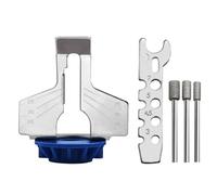 Kit de accesorios de afilado de motosierra, guía de ángulo de afilador de sierra de cadena con llave y juego de brocas de fresa, herramienta de pulido para perforación manual, azul