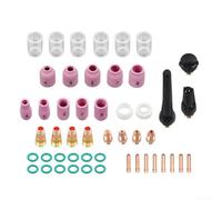 Kit de accesorios de antorcha de soldadura TIG 49 piezas para lente de gas rechoncho #10 Juego de vasos de vidrio para WP-17 WP-18 WP-26 Antorchas Consumibles profesionales