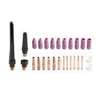 Kit de accesorios de antorcha de soldadura TIG para antorchas WP-17, WP-18, WP-26, copas de boquilla de alúmina, pinzas, lentes de gas, cubiertas traseras