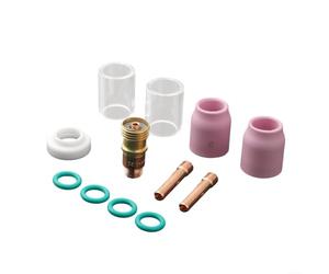 Kit de accesorios de antorcha de soldadura TIG para lente de gas rechoncho #10 consumibles de copa de vidrio resistente al calor para antorchas WP-17 WP-18 WP-26