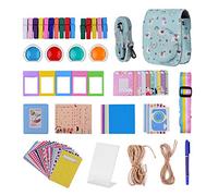 Kit de accesorios de cámara 12 en 1 de repuesto para Instax Mini 11 con bolsa de cámara/correa de cámara/álbum de fotos/clips de fotos/marco de fotos/cuerda para colgar/calcomanías/bolígrafo/filtros
