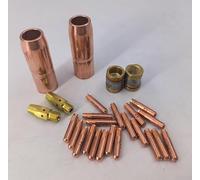 Kit de accesorios de gas de soldadura para Hobart H-MIG y para millermatic M-25/M-40, incluye boquillas 169726, adaptadores 169728/169729 y puntas de contacto (000069)