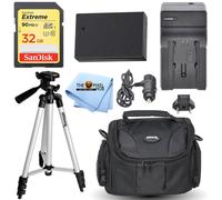 Kit de accesorios de lujo con batería EN-EL14A y cargador, tarjeta SD de 32 GB, trípode, bolsa y paño - Compatible con Canon EOS RP SL2SL3T6s T6i