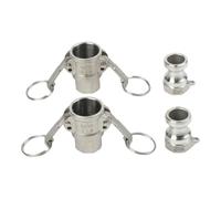 Kit de accesorios de manguera de aluminio con leva y ranura, parte D+ para | Acoplamiento de levas y ranuras de aluminio D+ para un par con rosca interior NPT para tuberías de agua y aceite, 2 unidades