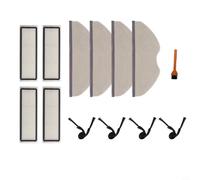 Kit de accesorios de paño de fregona de filtro lateral de repuesto para Xiaomi Robot Vacuum H40/OV51, 4 cepillos 4 filtros HEPA 4 almohadillas de fregona 1 cepillo de limpieza para limpieza de pisos