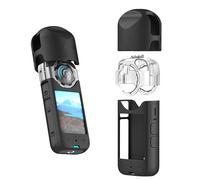 Kit de accesorios de protección para cámara deportiva compatible con Insta360 X3, protectores de lente antivaho, protector de tapa X3 para cámara de mano, funda de silicona, Black, Maleta