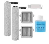 Kit de accesorios de repuesto compatible con aspiradora Roborock F25 Ultra, F25 Ultra Steam, F25 Combo, F25 GT, F25 BX, incluye 2 cepillos de rodillo, 2 filtros HEPA, 1 solución de limpieza de suelos