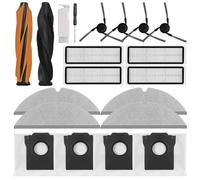 Kit de accesorios de repuesto compatible con Dreame D20 Pro Plus, accesorios para robot aspirador, piezas de repuesto, 1 cepillo principal Duo + 4 cepillos laterales + 4 filtros HEPA + 4 paños de