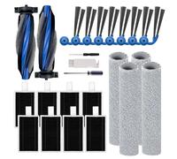 Kit de accesorios de repuesto compatible con Ecovacs DEEBOT X12 OmniCyclone Robot Aspirador sin bolsa, piezas de repuesto: 2 cepillos principales, 8 cepillos laterales, 8 filtros HEPA, 4 mopas de