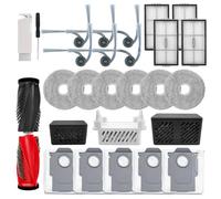 Kit de accesorios de repuesto compatible con robot aspirador Roborock Saros 20 / Saros 20 R&D: 2 módulos de iones de plata, 1 módulo de desodorización, cepillo principal, cepillo lateral, filtro HEPA
