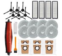 Kit de accesorios de repuesto compatible con robot aspirador Xiaomi X20 Max, X20 Pro, incluye 1 cepillo principal antienredos + 6 cepillos laterales + 4 filtros HEPA + 8 almohadillas de fregona + 6