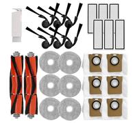 Kit de accesorios de repuesto compatible con Xiaomi Robot Vacuum 5, 5 Pro, piezas de repuesto, incluye 2 cepillos Mian, 6 cepillos laterales, 6 filtros HEPA, 6 almohadillas para fregona, 6 bolsas de
