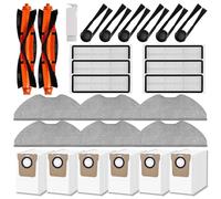 Kit de accesorios de repuesto compatible con Xiaomi Robot Vacuum H40, OV51, incluye 2 cepillos principales, 6 cepillos laterales, 6 filtros HEPA, 6 almohadillas para fregona, 6 bolsas de polvo