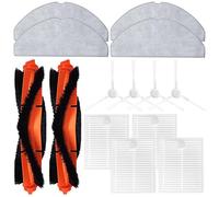 Kit de accesorios de repuesto compatible con Xiaomi Robot Vacuum S20/D106, piezas 2 cepillos principales, 4 cepillos laterales, 4 filtros HEPA, 4 paños de fregona