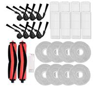 Kit de accesorios de repuesto compatible con Xiaomi Robot Vacuum S40 Pro (OV71GL). Incluye 2 cepillos principales, 8 cepillos laterales, 8 filtros HEPA y 8 almohadillas para fregona, accesorios de