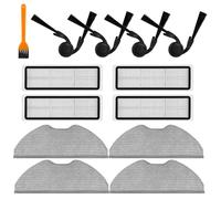 Kit de accesorios de repuesto compatible con Xiaomi Robot Vacuum S40, S40C, H40, OV81, E101, OV51, piezas de repuesto, incluye 4 cepillos laterales, 4 filtros HEPA, 4 almohadillas de fregona