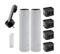 Kit de accesorios de repuesto compatible con Xiaomi Truclean W30 Pro aspiradora en seco y húmedo (E303HW): incluye 1 mango de cepillo de rodillo reutilizable, 2 rodillos de cepillo lavables, 4 filtros