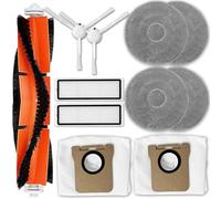 Kit de Accesorios de Repuesto Compatibles Con XIAOMI X20 Max, Pro, Plus, X10 Plus - Piezas de Robot Aspirador: 1 Cepillo Principal, 2 Cepillos Laterales, 2 Filtros HEPA, 4 Trapos