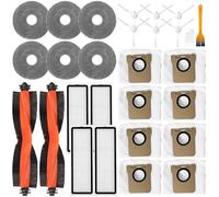 Kit de accesorios de repuesto compatibles con XIAOMI X20 Max, X20 Pro, X20 Plus, X20+, X10 Plus, piezas de robot aspirador, 2 cepillos principales, 6 cepillos laterales, 4 filtros HEPA, 6 trapeadores,