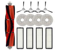 Kit de accesorios de repuesto compatibles para robot aspirador Xiaomi S10+ / S10 Plus, incluye 1 cepillo principal, 4 cepillos laterales, 4 filtros HEPA, 4 paños de fregona