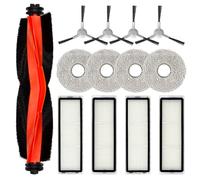 Kit de accesorios de repuesto compatibles para Xiaomi S20+ / S20 Plus Robot Aspirador, 1 cepillo principal, 4 cepillos laterales, 4 paños de fregona y 4 filtros HEPA