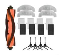 Kit de accesorios de repuesto para aspiradora Mova E10/E20 PLUS, piezas de repuesto 1 cepillo principal, 4 cepillos laterales, 4 filtros y 4 paños de limpieza