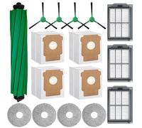 Kit de accesorios de repuesto para iRòbòt Ròòmba Plus 505/405 Còmbo, 16 piezas de repuesto incluye 1 cepillo principal, 4 cepillos laterales, 3 filtros, 4 paños de limpieza, 4 bolsas de polvo
