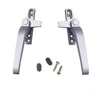 Kit de accesorios de repuesto para manija de ventana y puerta corredera, 2 piezas con construcción de aleación de aluminio y mecanismo de bloqueo fiable para mayor seguridad (plateado)