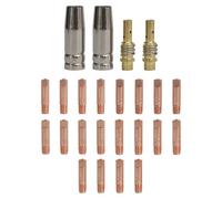 Kit de accesorios de soldadura 15AK para linterna MB15 MIG, puntas de contacto de cobre 0.6/0.8/0.9/1.0/1.2 mm, juego de boquillas de gas y difusores