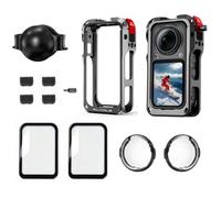 Kit de accesorios Insta 360 X6 Cage 6 en 1: funda protectora de metal/protector de lente de vidrio óptico de alta calidad/tapa de lente de silicona/paquete de 2 protectores de pantalla de vidrio