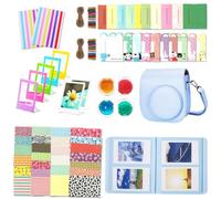 Kit de accesorios Mini 13 para cámara Fujifilm Instax Mini 13, azul | Funda protectora, álbum de fotos, filtros de color, marcos temáticos, calcomanías, accesorios de cámara instantánea para