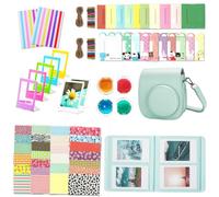 Kit de accesorios Mini 13 para cámara Fujifilm Instax Mini 13, verde laguna | Funda protectora, álbum de fotos, filtros de color, marcos temáticos, calcomanías, accesorios de cámara instantánea para