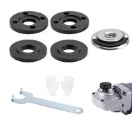 Kit de accesorios para amoladora angular de 6 piezas - Tuerca de liberación rápida M14 con llave Flex e instalación de brida interior/exterior compatible con amoladoras angulares de 125 mm