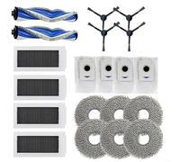 Kit de accesorios para aspiradora de 20 piezas con cepillo principal, cepillos laterales, paños de fregona, filtros y bolsas de polvo, compatible con ECOVACS para X5 para OMNI y para X5 PRO para OMNI