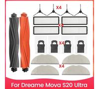 Kit de accesorios para aspiradoras Dreame Mova S20 Ultra: cepillo lateral principal, mopas, filtro HEPA, bolsas para polvo.