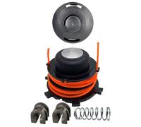 Kit de accesorios para cabezal de recortadora de césped 25-2 - Incluye carrete, resorte, 2 cierres a presión, cubierta y cabezal de corte para compatibilidad con cortacésped - Pla