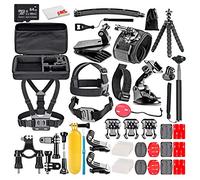 Kit de accesorios para cámara de acción 50 en 1 con tarjeta micro SD de 64 GB + paño de limpieza de microfibra, compatible con GoPro Hero 8, 7, 6, Max, Session, Insta360, DJI Action, AKASO Apeman y