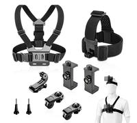 Kit de Accesorios para Cámara de Acción, 9 en 1 Correa Movil Cabeza, Adaptador para Cámara Deportiva Que Incluye Correa para el Pecho y Cabeza, Compatible con Teléfonos Móviles y Cámaras Deportivas