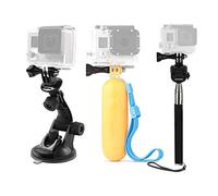 Kit de Accesorios para Cámara de Acción Universal 6 en 1, Arnés de Pecho con Ventosa para Selfie Stick para Cámaras Deportivas Digitales, para Ciclismo, esquí, Paseos en Bote,