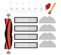 Kit de accesorios para Dreame D9 Partes de Aspiradora, incluye 1 Cepillo Principal, 6 Cepillo Lateral, 4 Filtros, 4 Paño de Fregona, 2 Cepillo de Limpieza