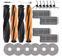Kit de Accesorios para Dreame X50 Ultra Complete/L40s Pro Ultra/L50 Pro Ultra/X50 Master, Repuestos para Mova V50 Ultra con 2 Cepillos Principales Dobles, 4 Filtros, 6 Paños Mopa, 6 Cepillos Laterales