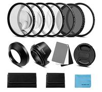 Kit de accesorios para filtro de lentes: filtro UV CPL ajustable ND (ND2-ND400), juego de filtros Macro Closose Up (+1,+2,+4, zapato caliente, 3 en 1 tarjeta digital gris tarjeta de equilibrio blanco