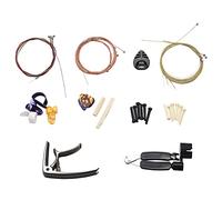 Kit de accesorios para guitarra, 49 piezas, incluye púas de guitarra, cejilla, cuerdas de guitarra acústica, bobinador de cuerdas, de puente, extractor de , soporte para guitarra y púas,