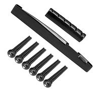 Kit de accesorios para guitarra acústica folk Mtlavishness. Completo juego con clavijas de puente, cejuelas, púas de celuloide, soportes para púas y extractor de clavijas de